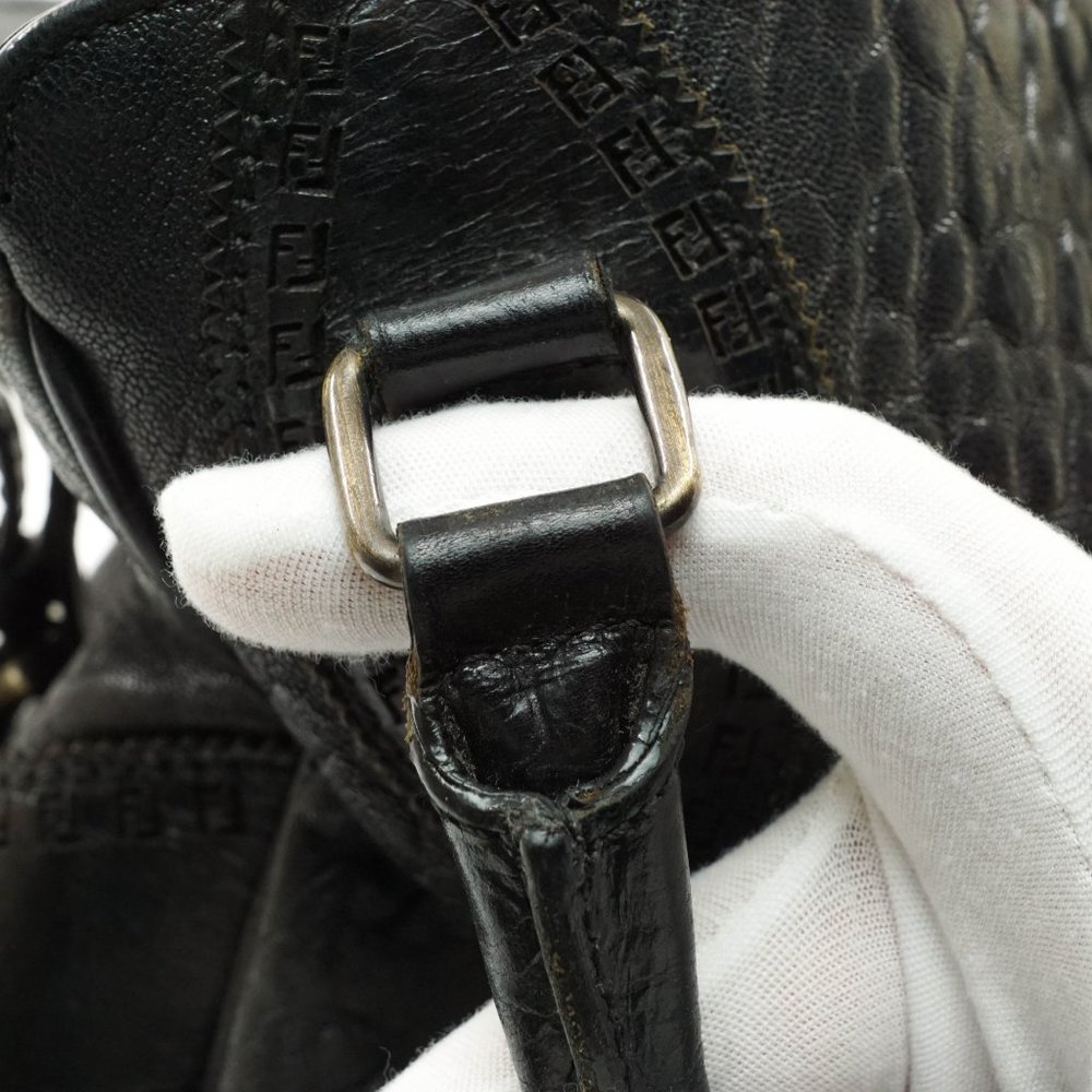 Auth Fendi Hand Bag Leather Black #25155F84 - Picture 11 of 13